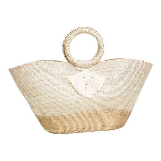 WOVEN PALM BEACH TOTE-ASSORTED