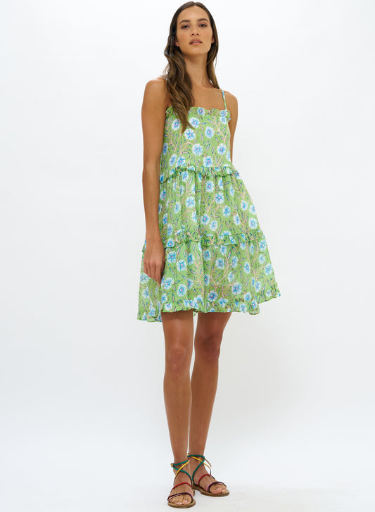 SMOCKED BACK MINI - AMALFI LIME