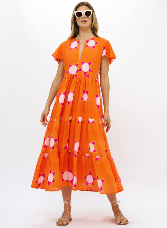 V-NECK MAXI - MELA ORANGE
