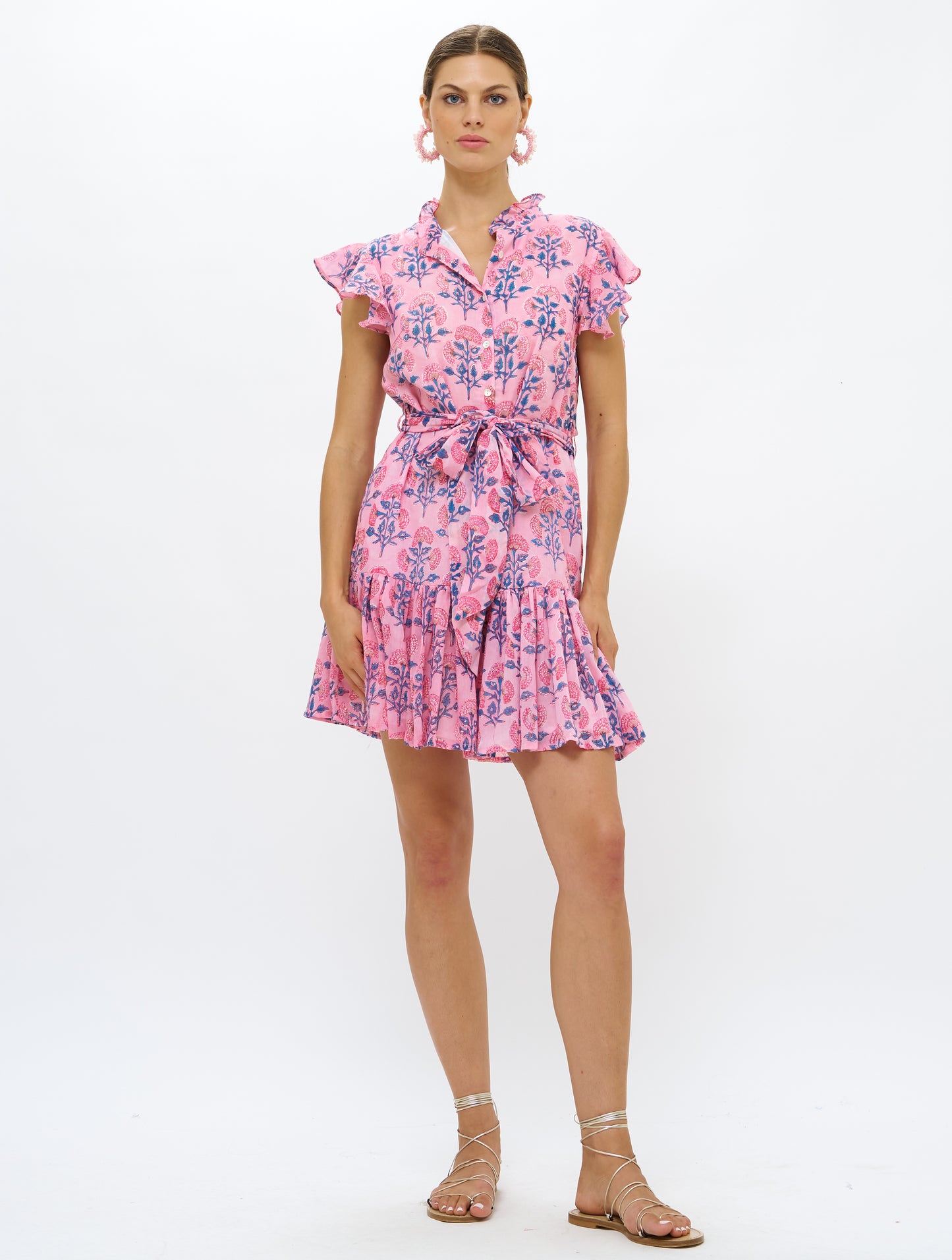 RUFFLE COLLAR BUTTON MINI - SCONSET PINK