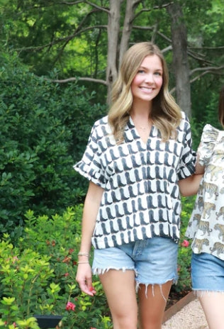 PLEATED KIMONO TOP - BLACK BOOT