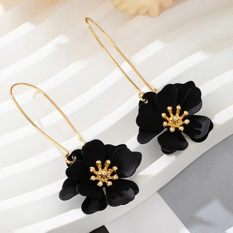 ALLOY FLOWERS ON LONG HOOP