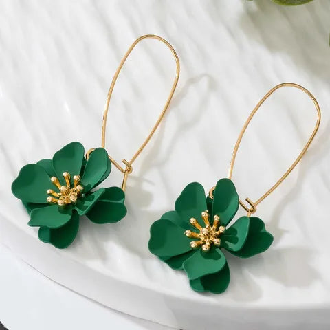 ALLOY FLOWERS ON LONG HOOP