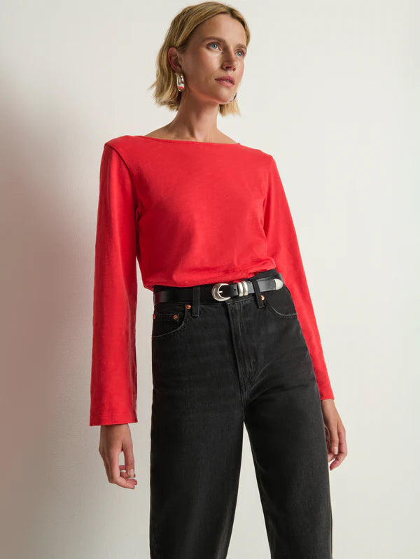 TAVIN TIE BACK TOP - POINTSETTIA