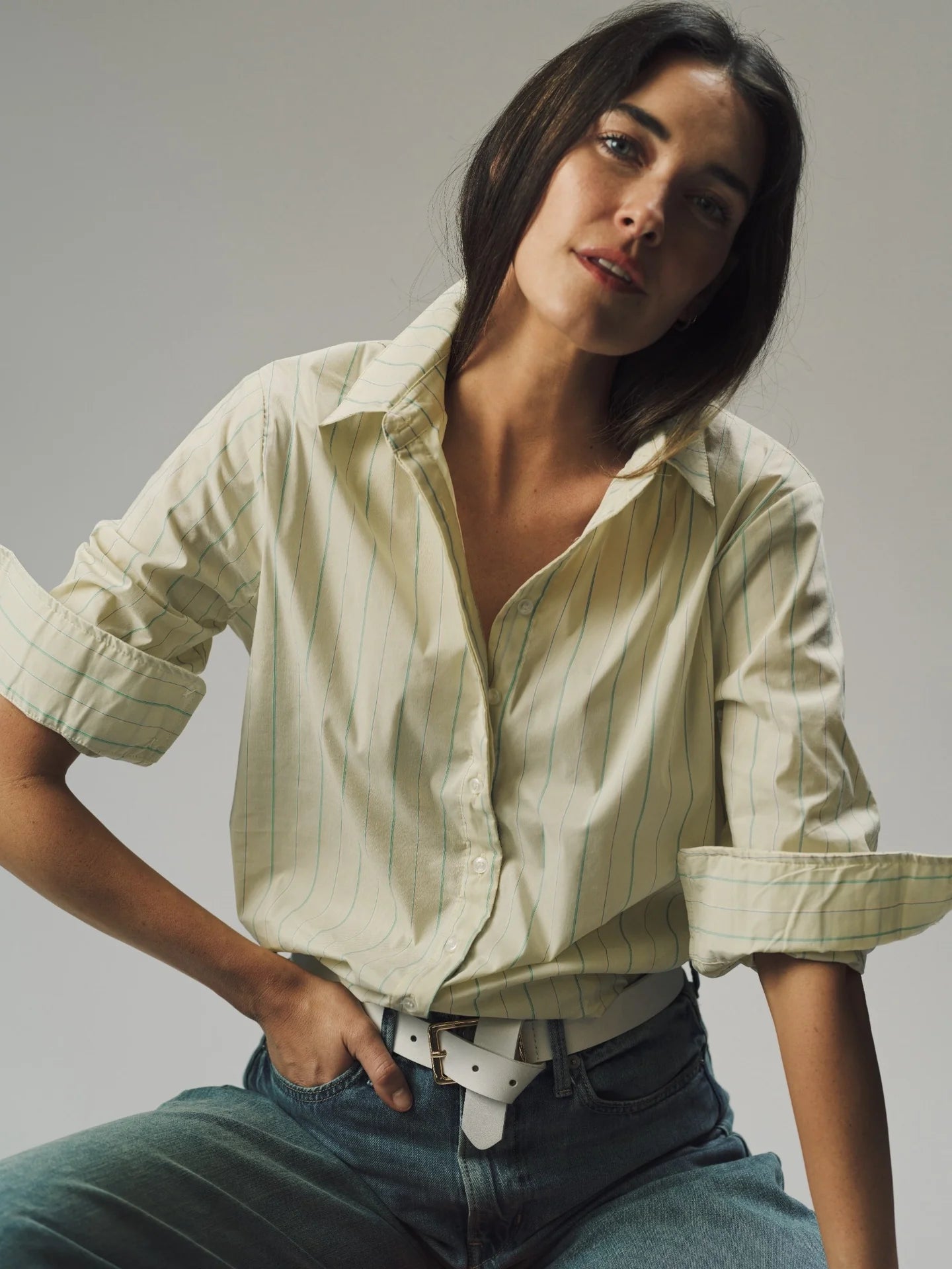 THE BOYFRIEND SHIRT - LEMON STRIPE