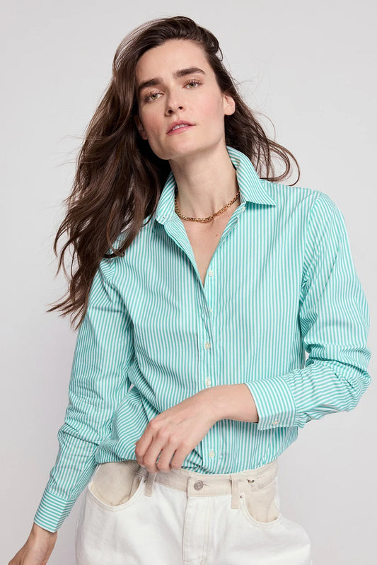 THE ICON SHIRT - GREEN STRIPE