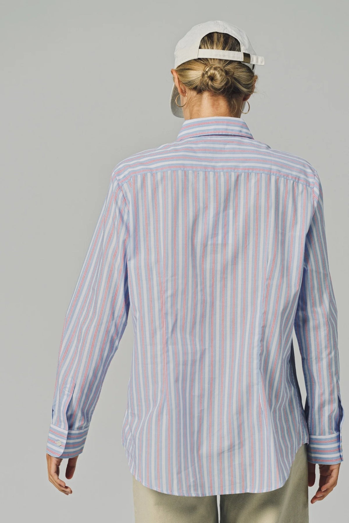 THE BOYFRIEND SHIRT-PINK STRIPE