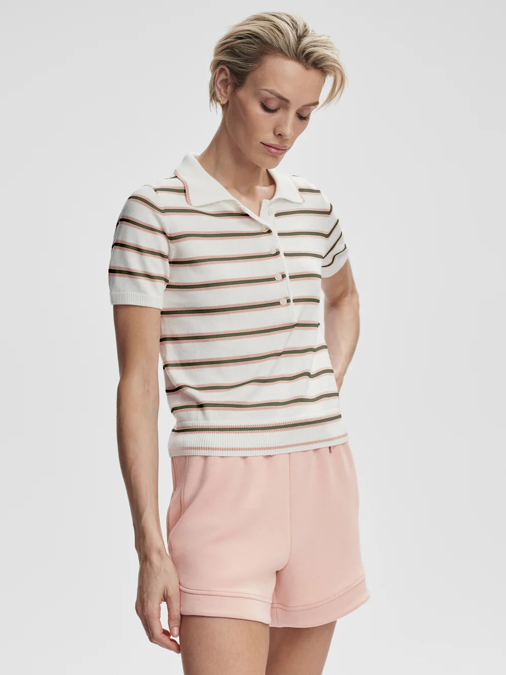 FAUSTINE BUTTON NECK POLO