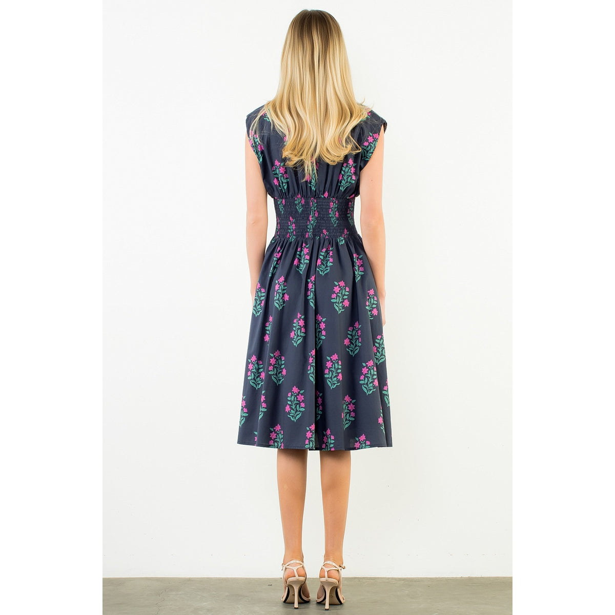 Flower zipper front dress