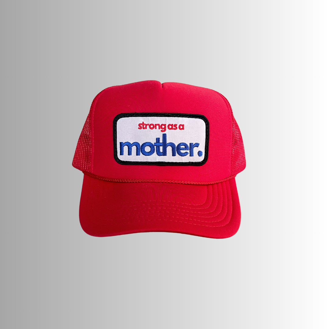 Strong as a mother® Patch Trucker Hat - Red