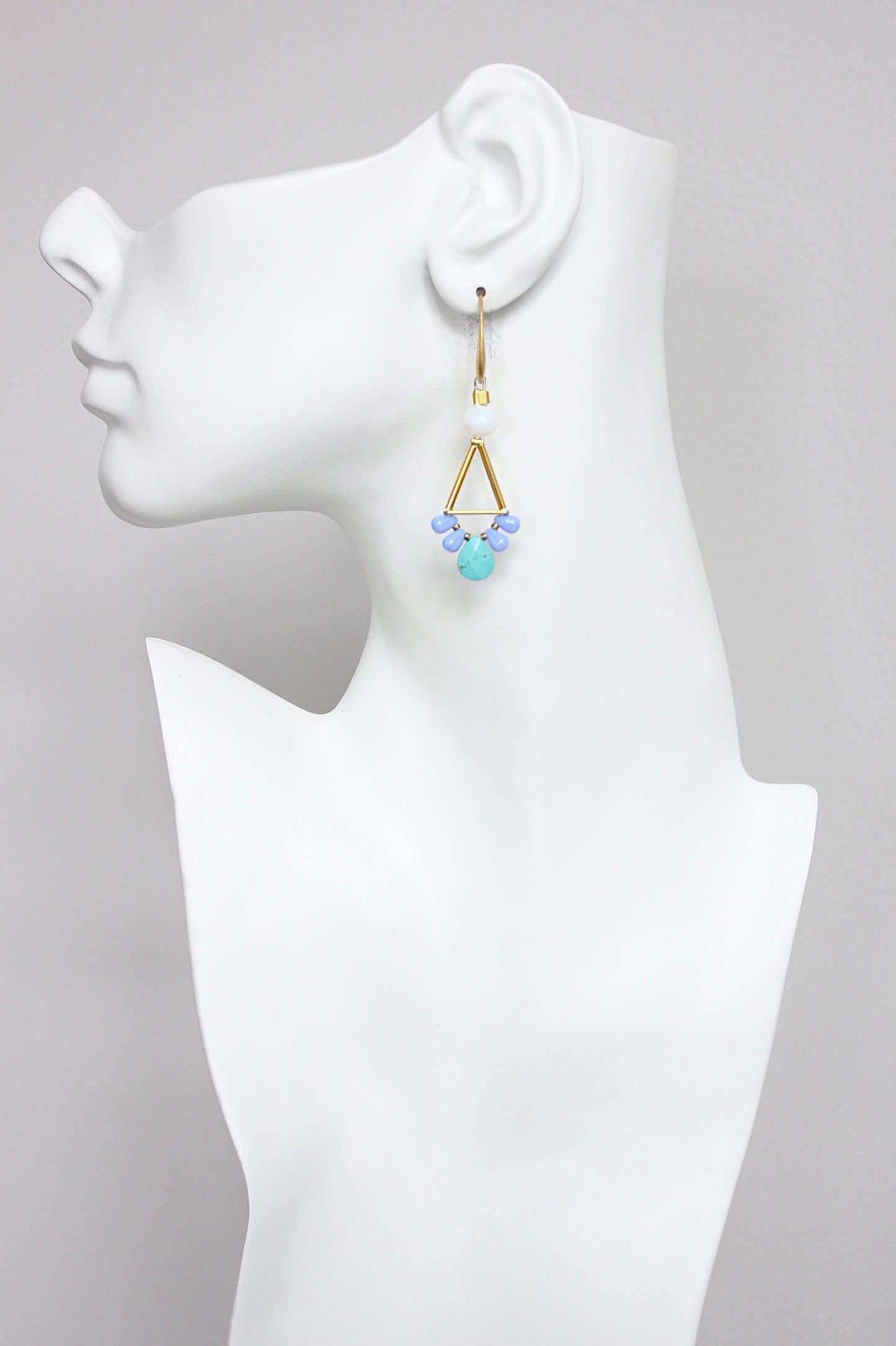 GNDE48 turquoise, lavender, and white earrings