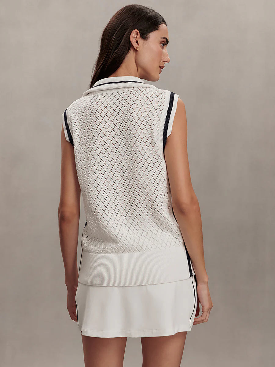 STEFAN HALF ZIP VEST - WHITE