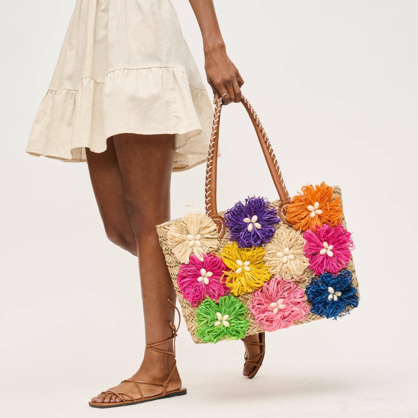 Queenie Floral Straw Tote