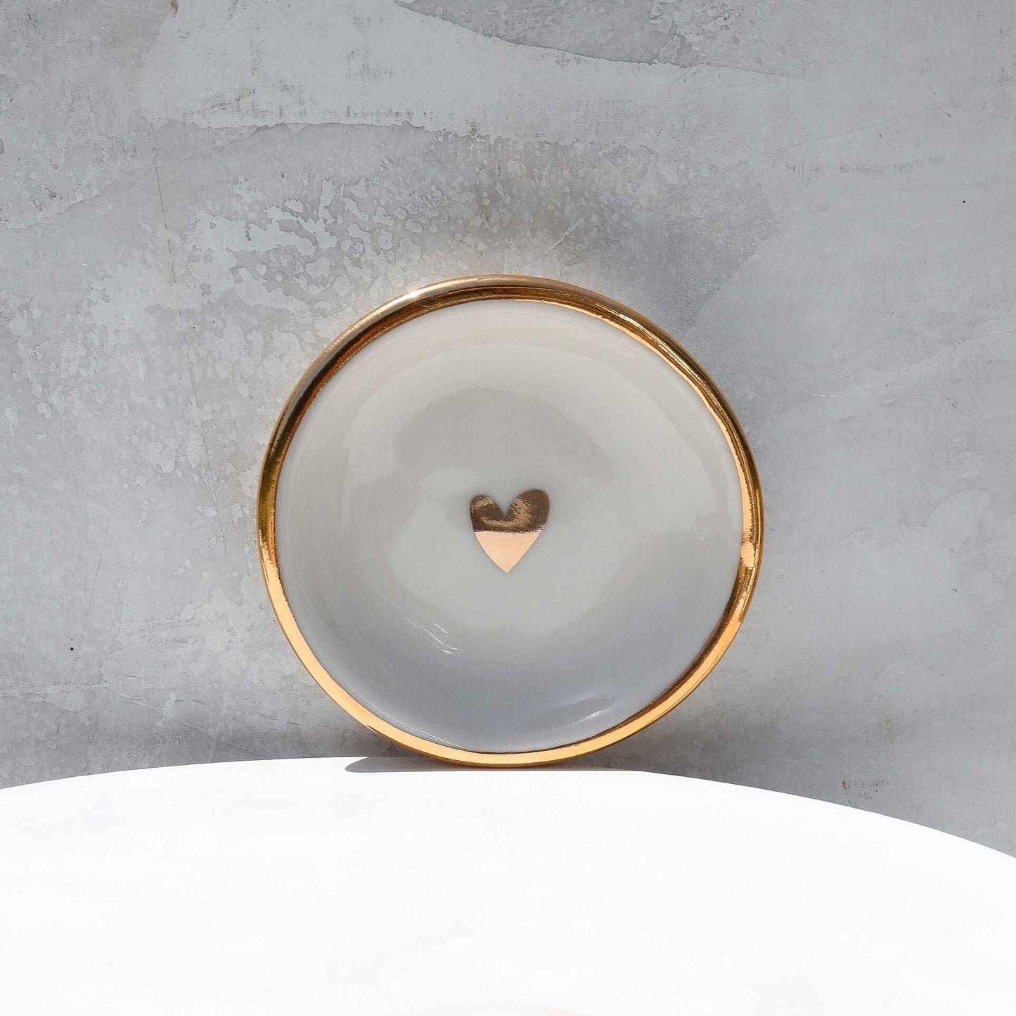 Heart Ring Dish | Handmade Pottery with Gold