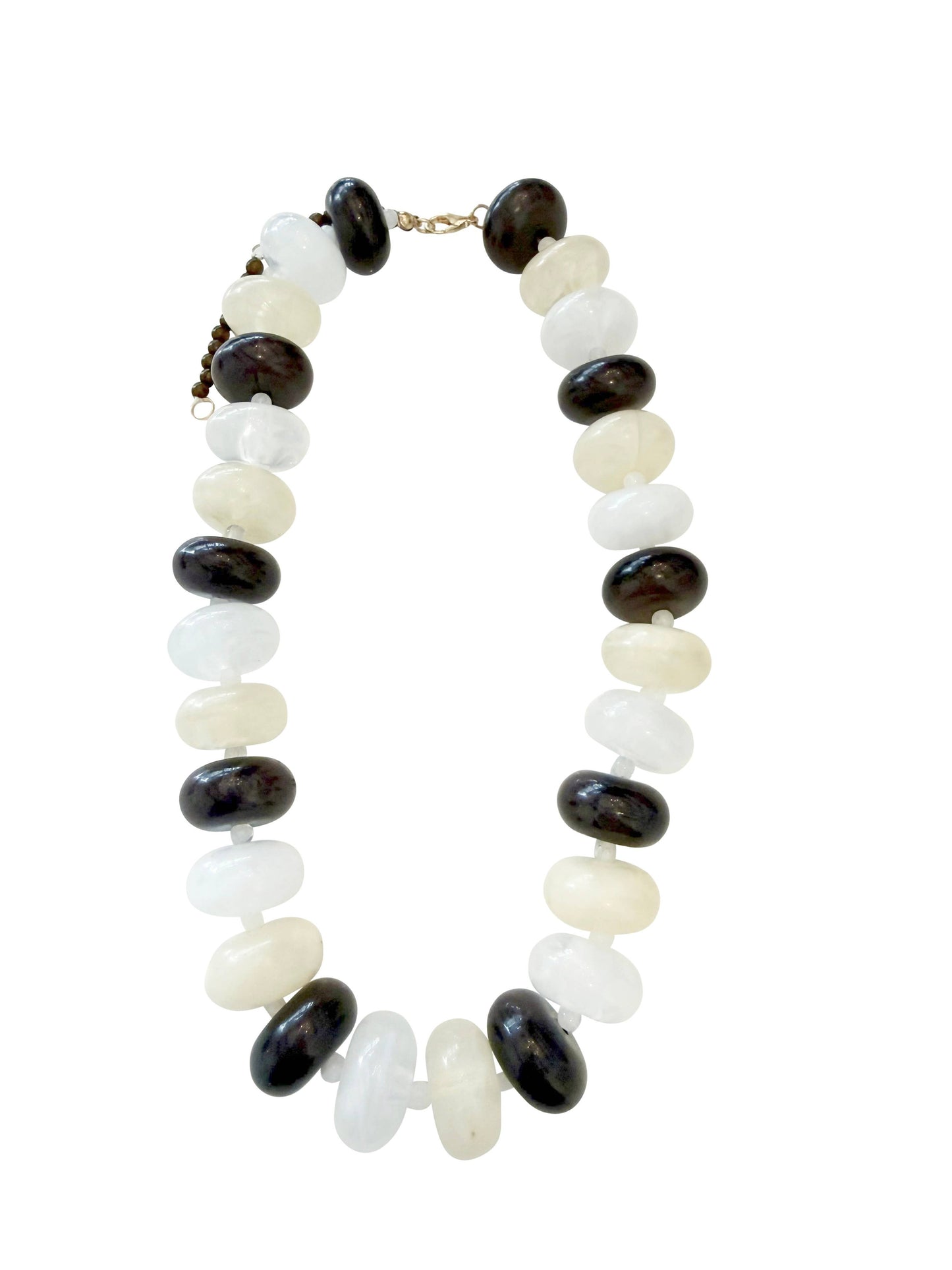 Bailey Chunky Beaded Necklace- Brown Mix