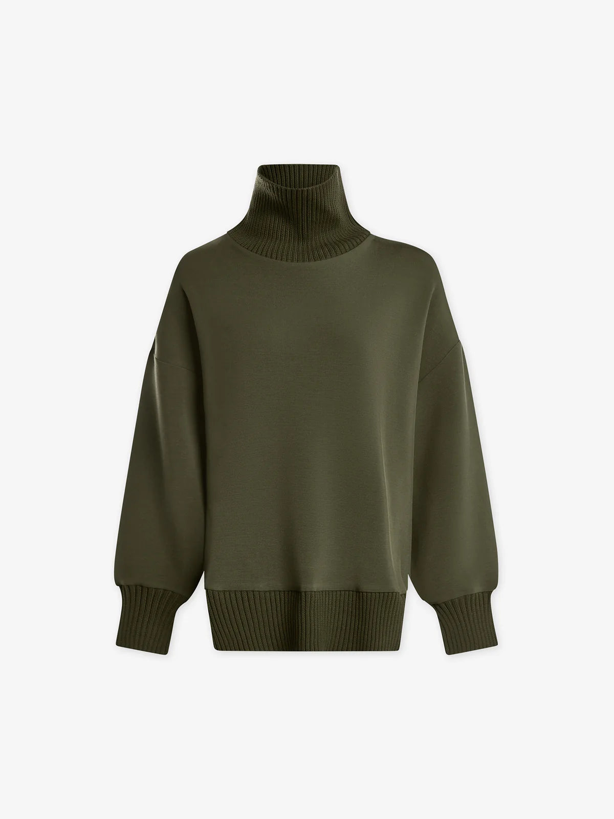 BARKER HIGH NECK SWEATSHIRT - OLIVE NIGHT