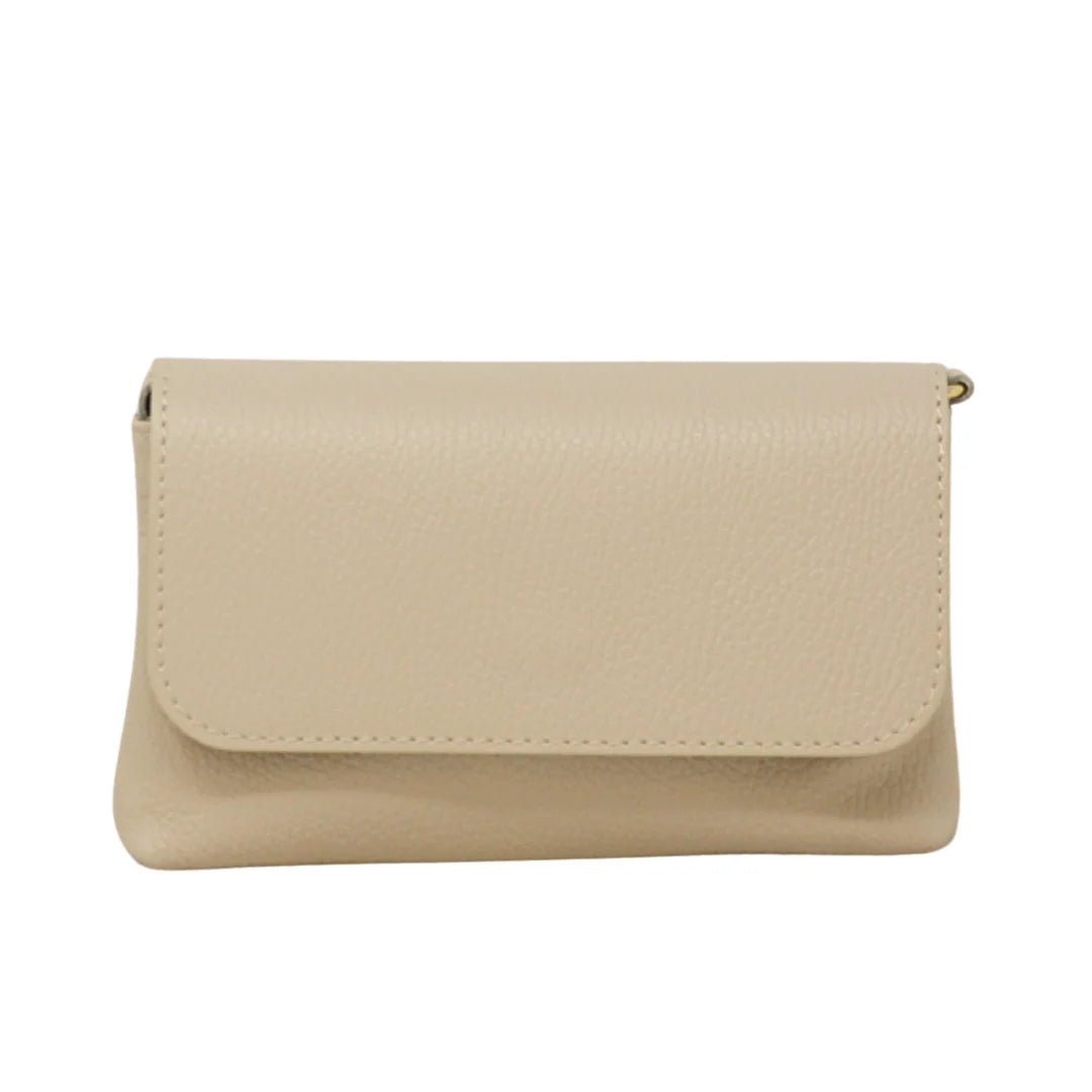 ITALIAN LEATHER CROSSBODY CLUTCH