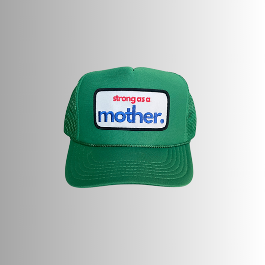 Strong as a mother® Patch Trucker Hat - Kelly Green