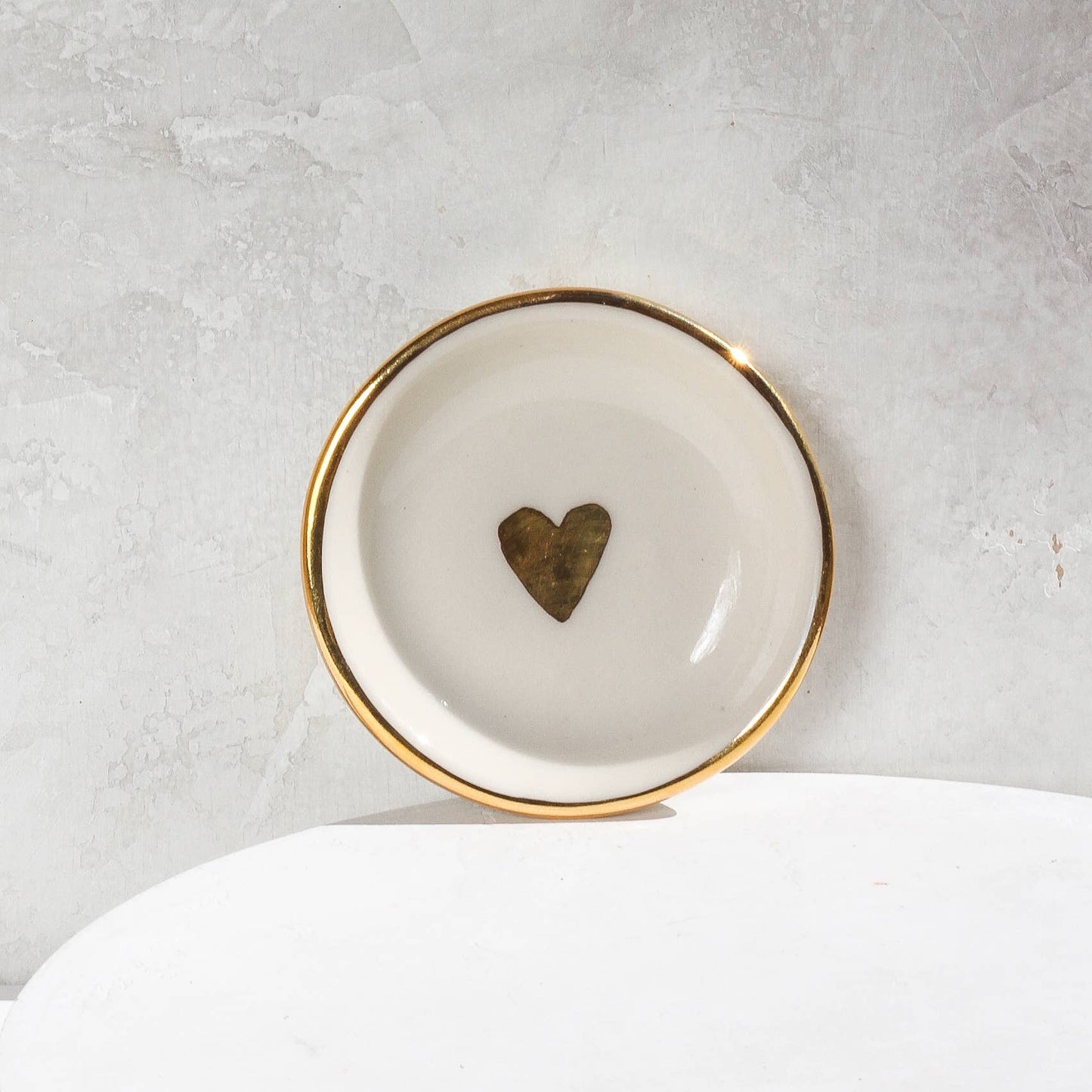 Heart Ring Dish | Handmade Pottery with Gold
