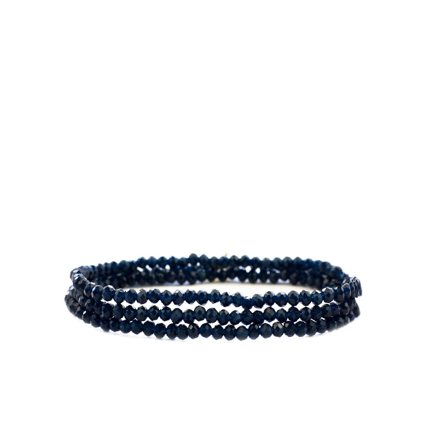 Mini stretch crystal beaded wrap bracelet
