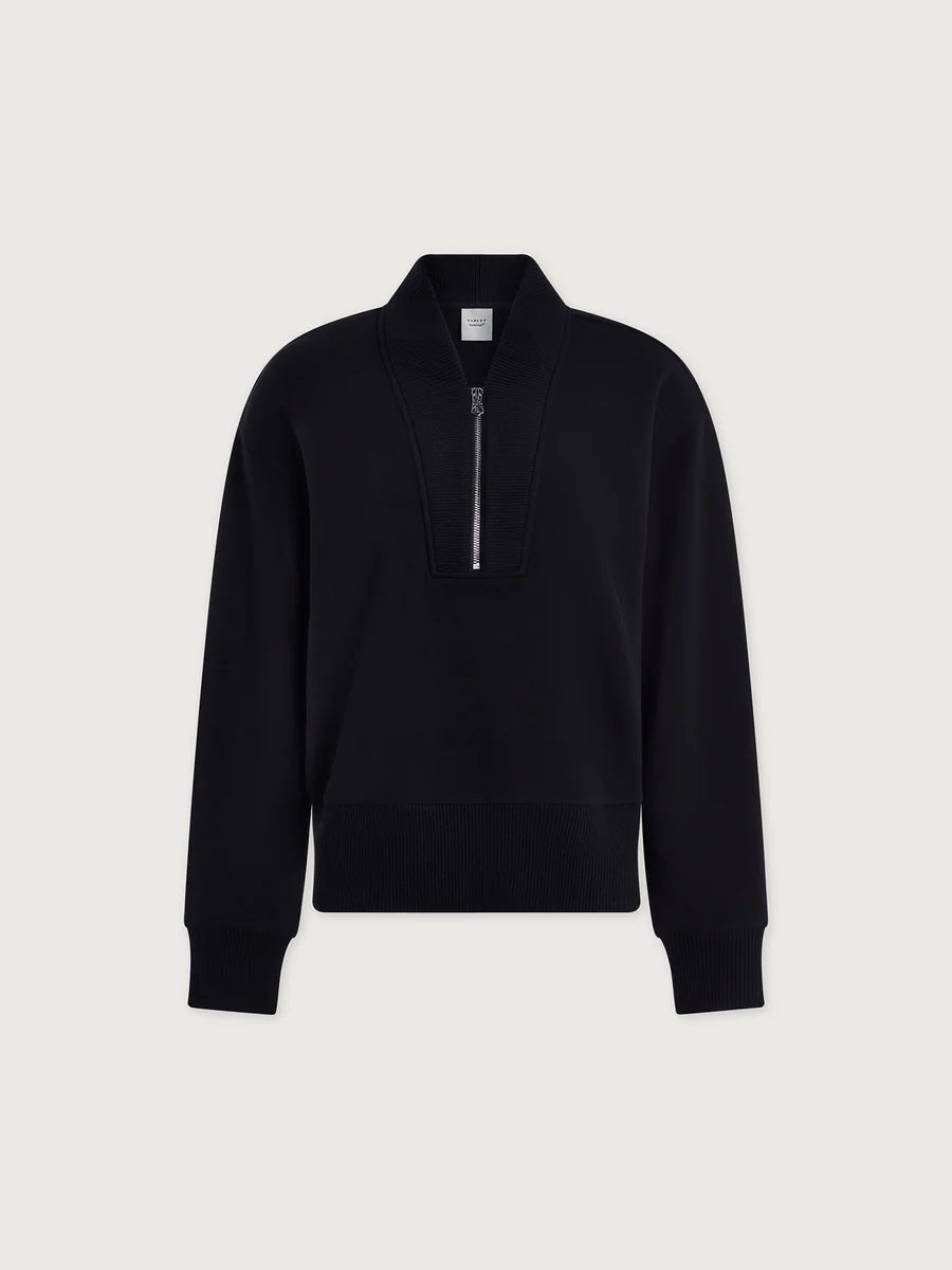 SALLY HALF ZIP SWEATSHIRT - BLACK