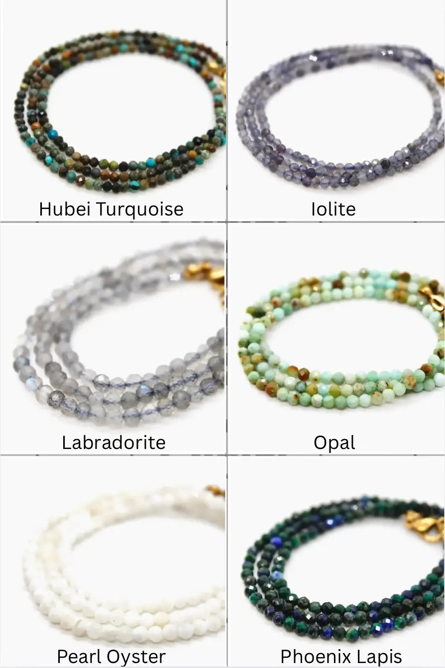 Evil Eye Heart Faceted Short Stone Necklace