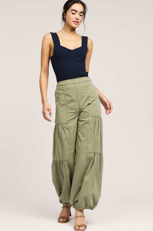 Tiered Detail Balloon Pants
