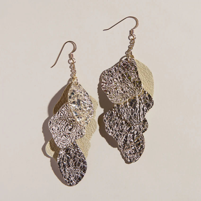 CRUSHED GOLD FLORENCE EARRING