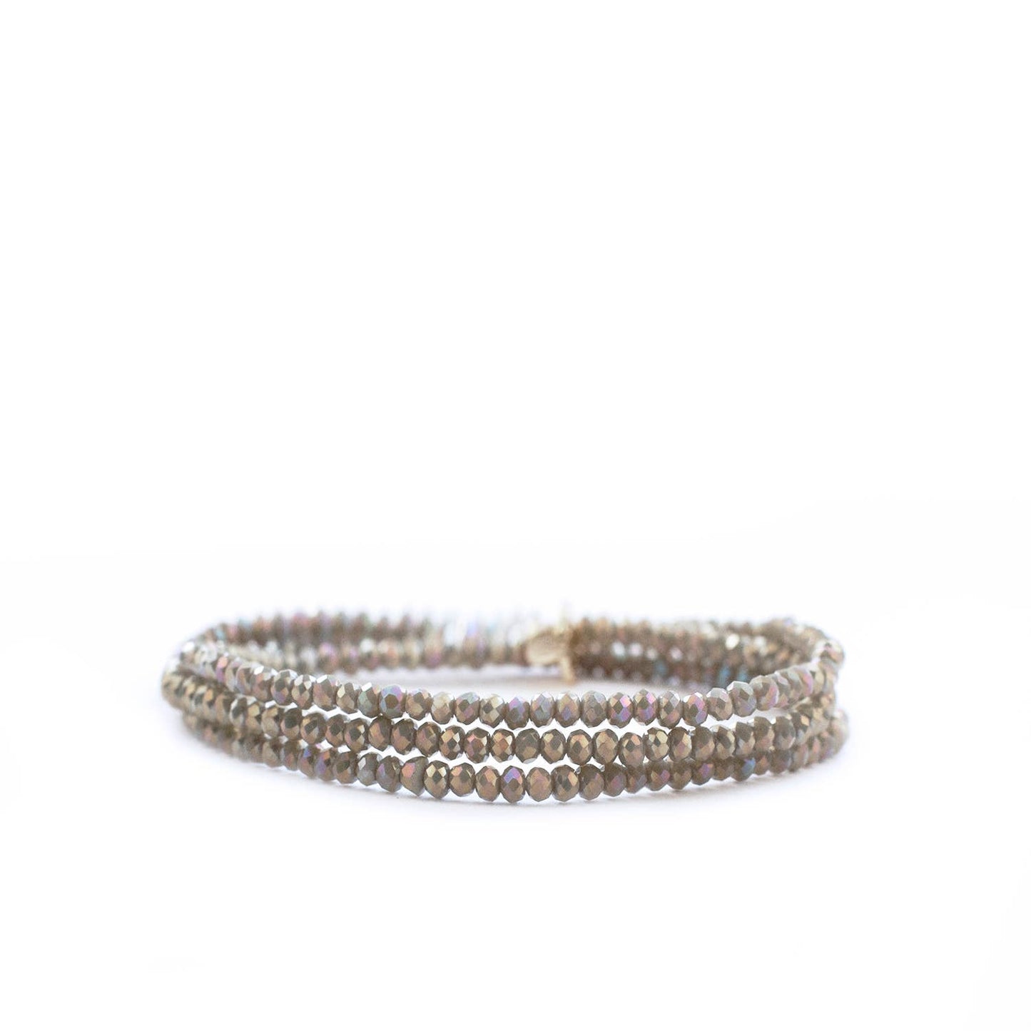 Mini stretch crystal beaded wrap bracelet