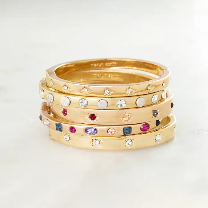 MINI CRYSTAL STARBURST HINGED BANGLE