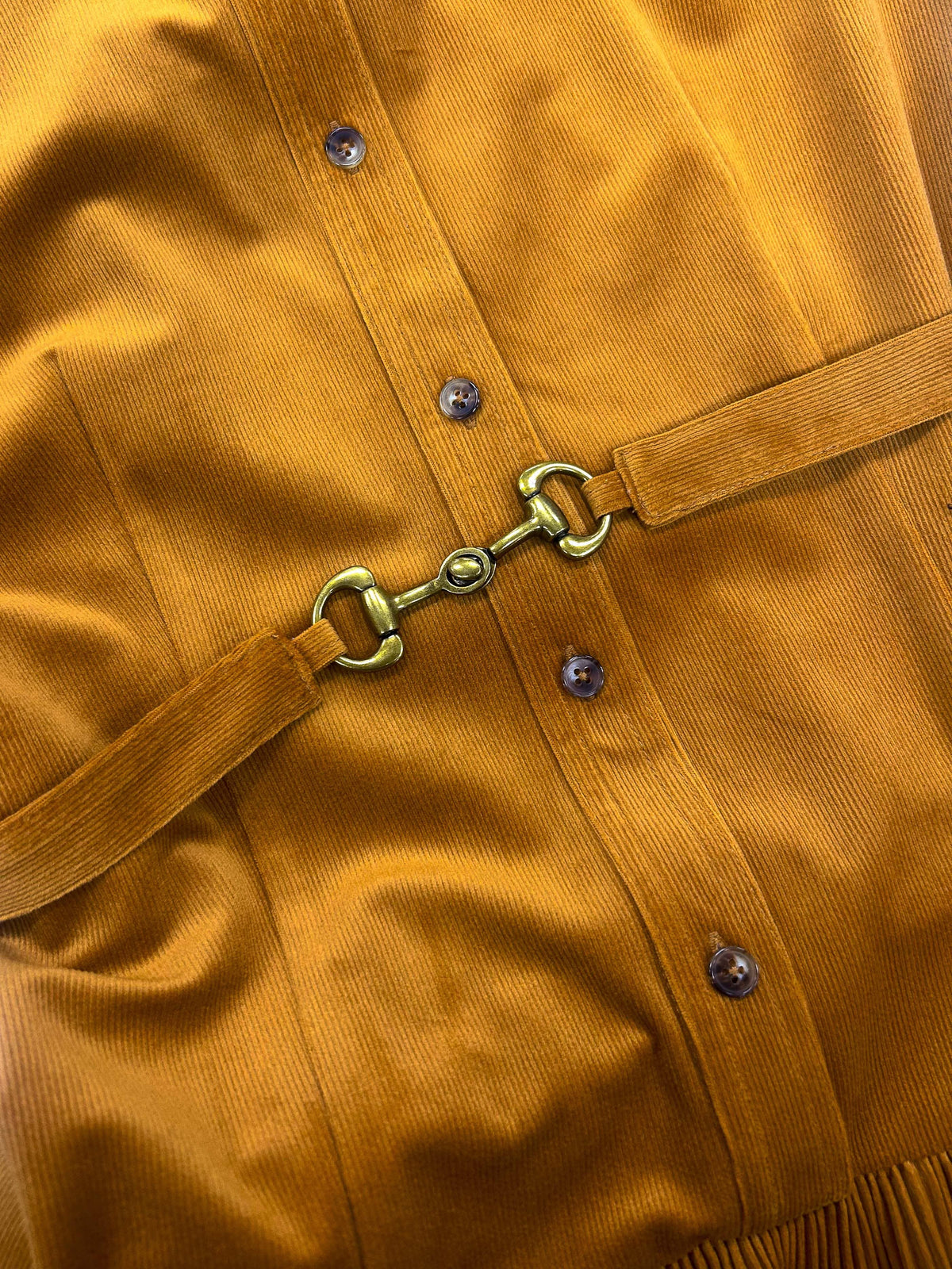Corduroy Tiered Pleated Shirt Dress