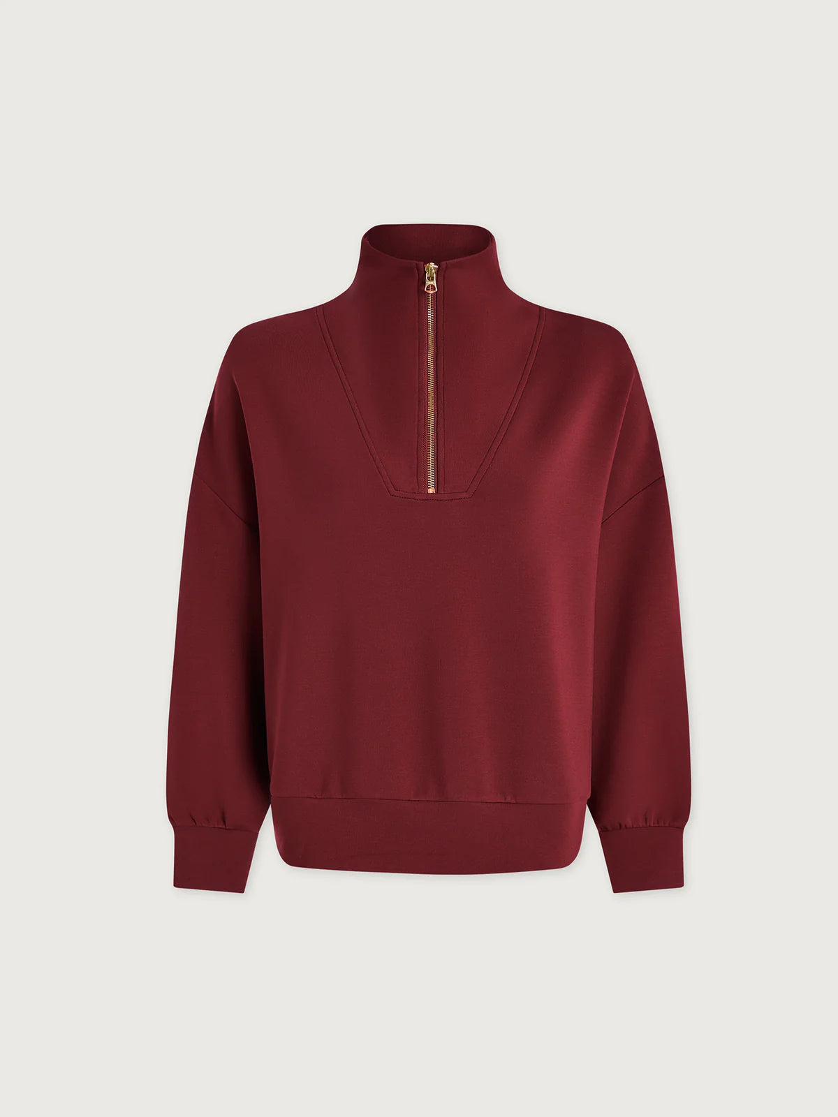HAWLEY HALF ZIP SWEATSHIRT - NEW MAROON