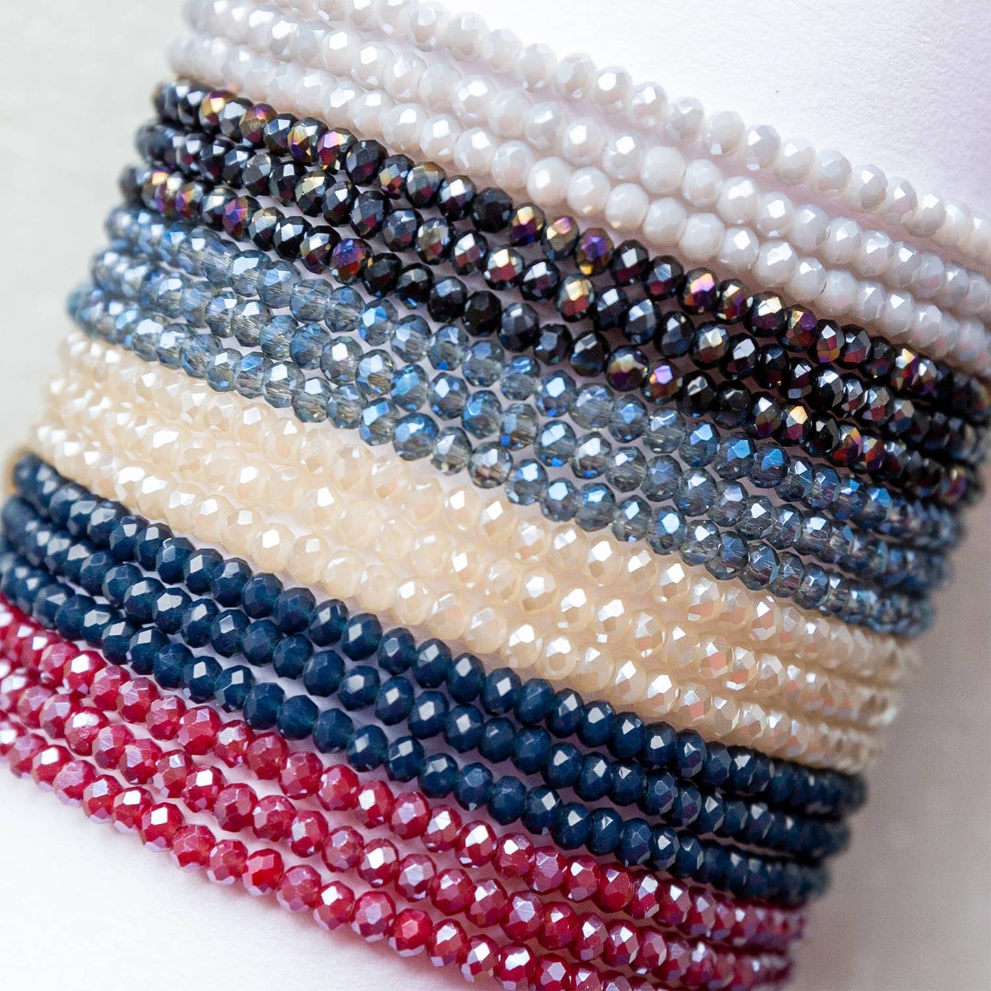 Mini stretch crystal beaded wrap bracelet