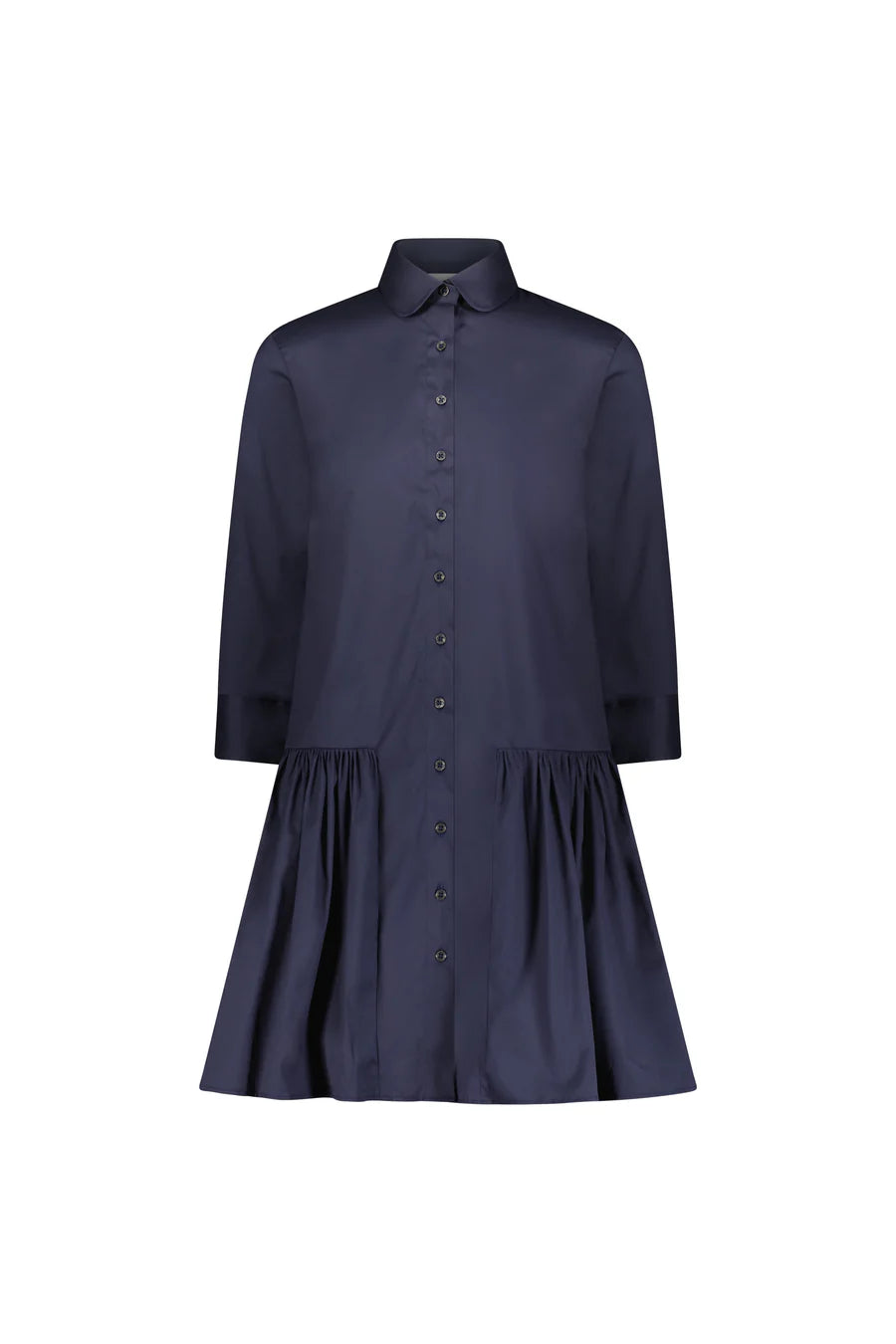THE LONG SLEEVE DROP WAIST DRESS - NAVY