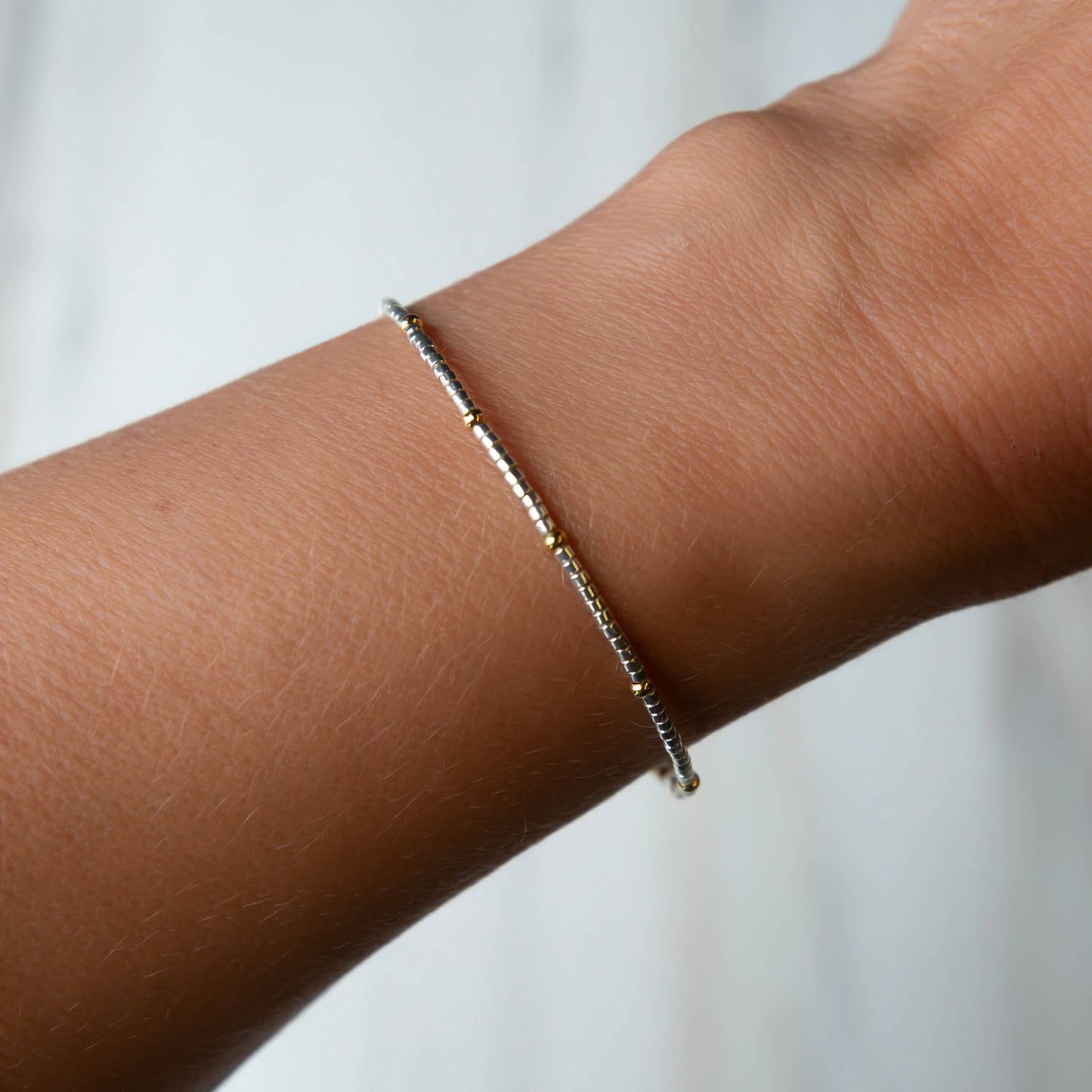 Confetti Beaded Bangle-Silver, Adjustable  Bracelets