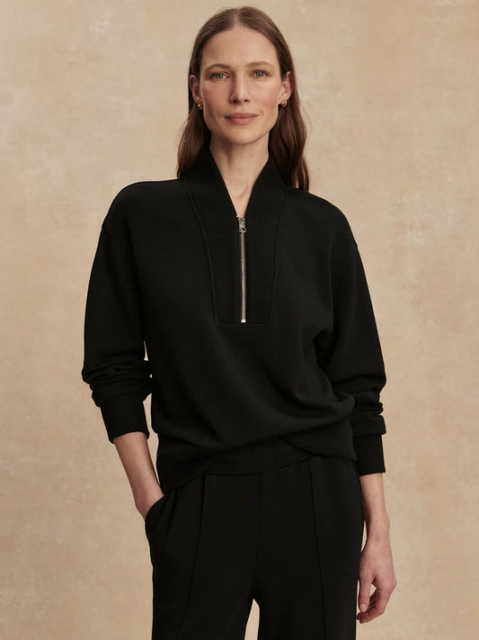 SALLY HALF ZIP SWEATSHIRT - BLACK