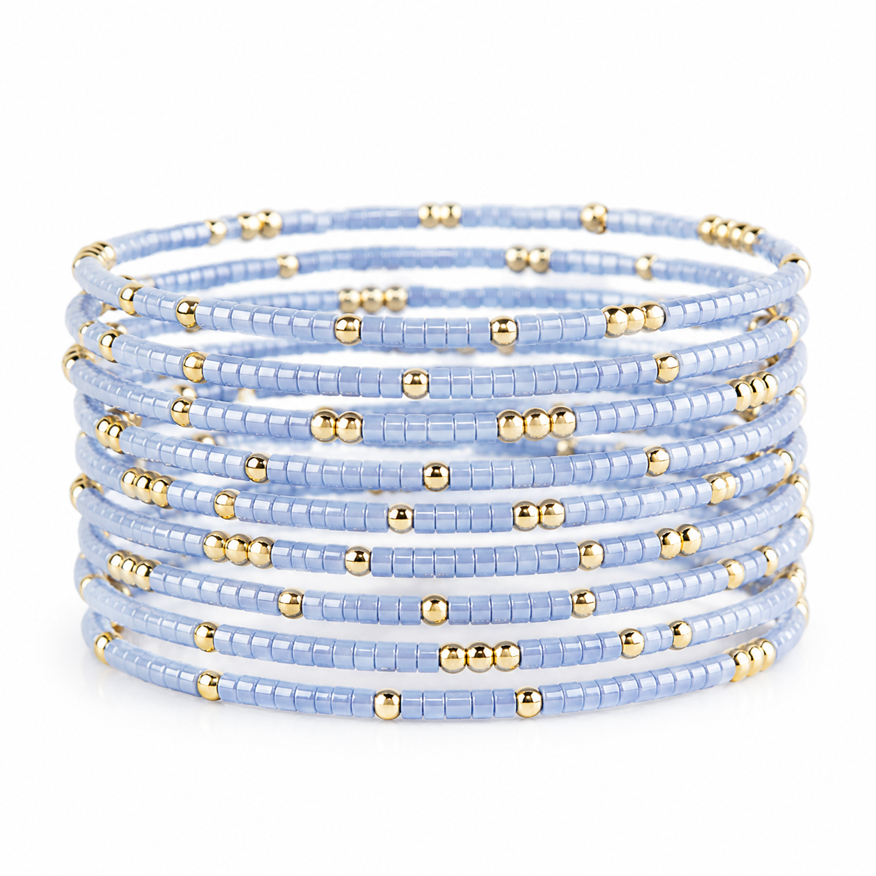 Confetti Beaded Bangle-Sky Blue, Delicate Stacking Bracelets