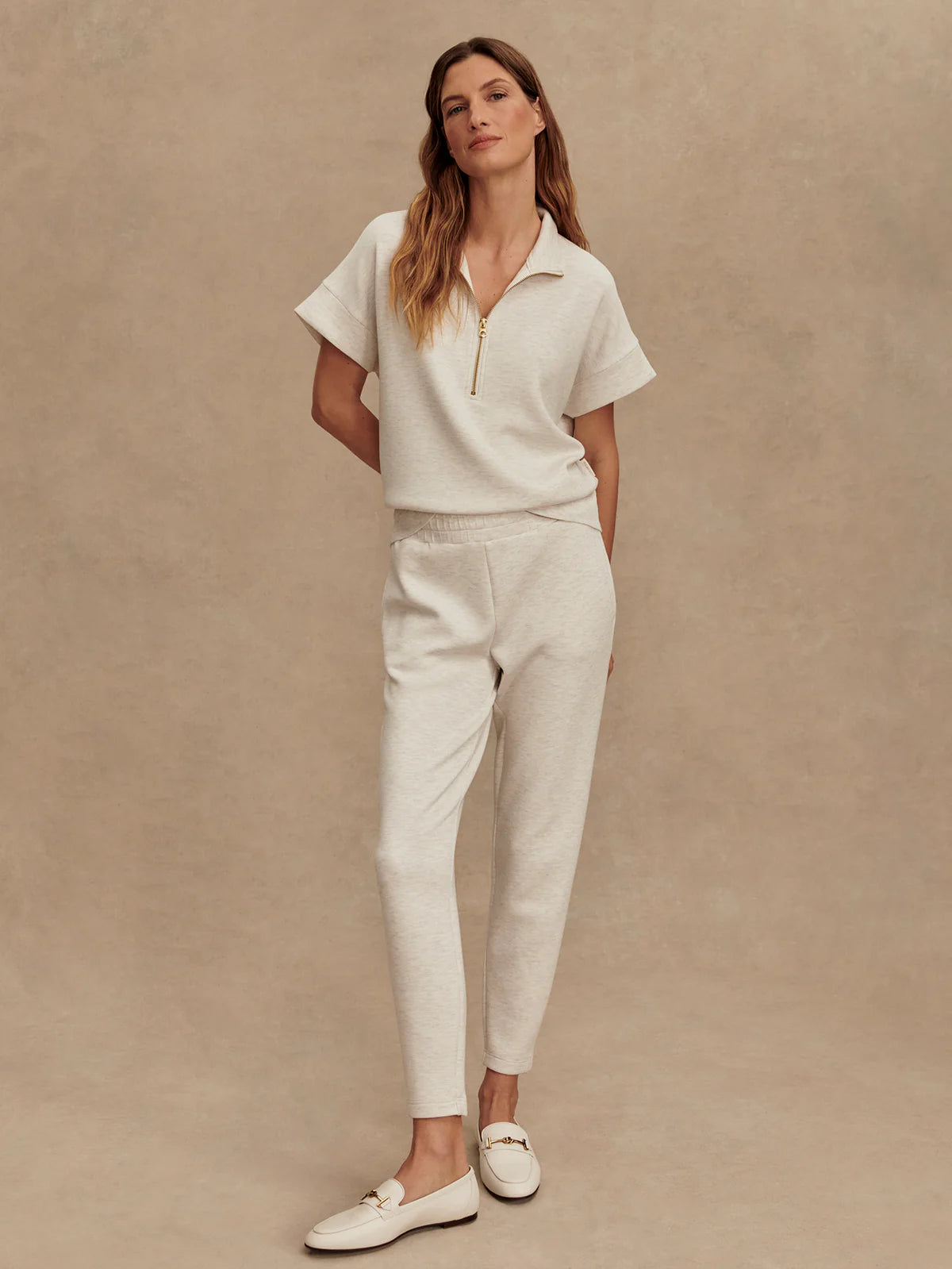 THE SLIM PANT - 27.5 IVORY MARL