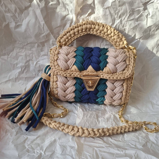HANDMADE CROCHET BAG - BEIGE TONES