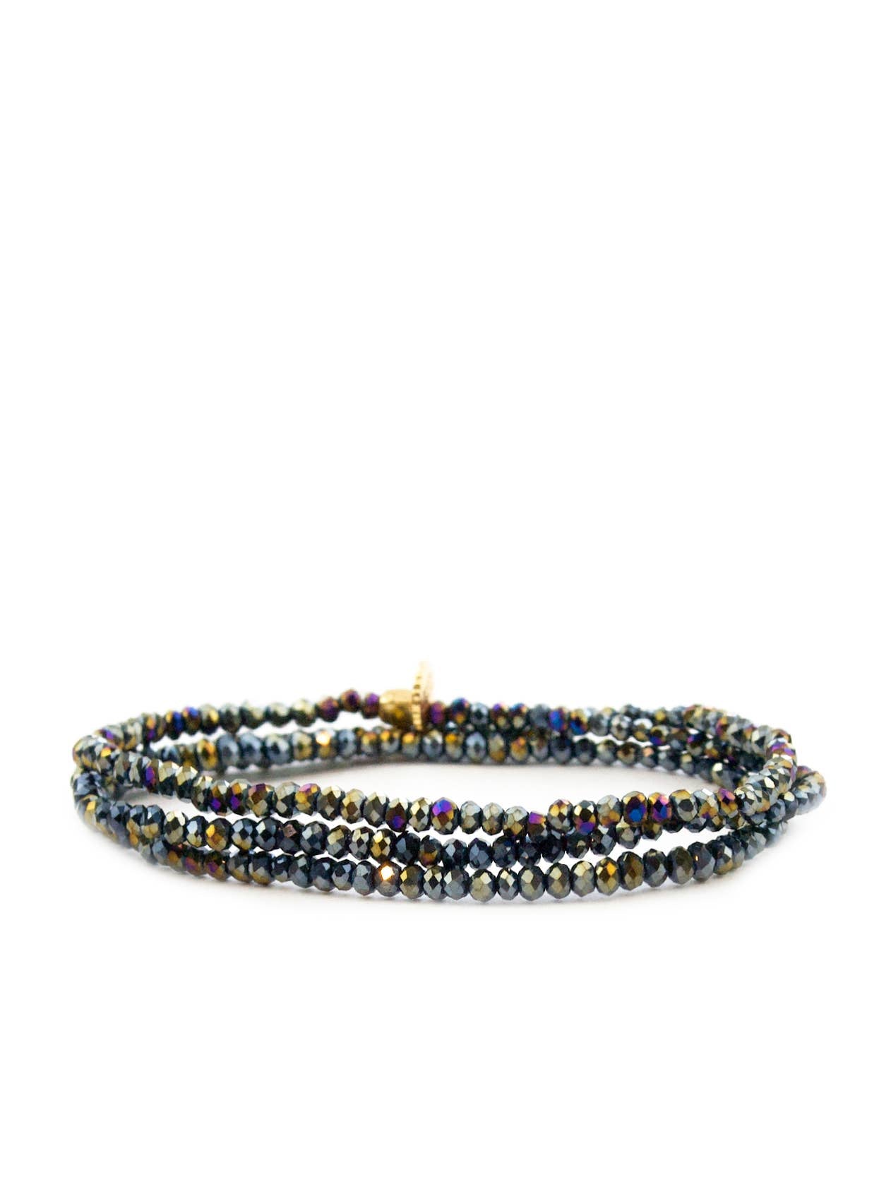 Mini stretch crystal beaded wrap bracelet