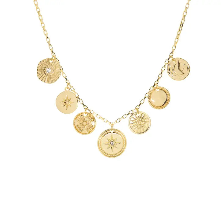 7 COIN CHARM NECKLACE