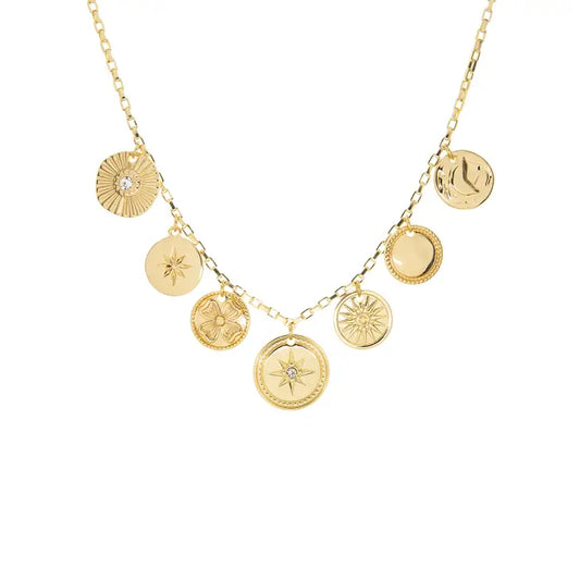 7 COIN CHARM NECKLACE
