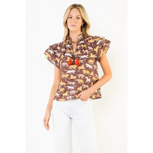 TIGER PRINT TOP