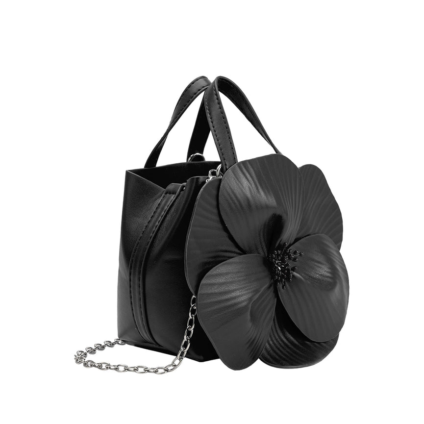 MONROE FLOWER BAG - BLACK