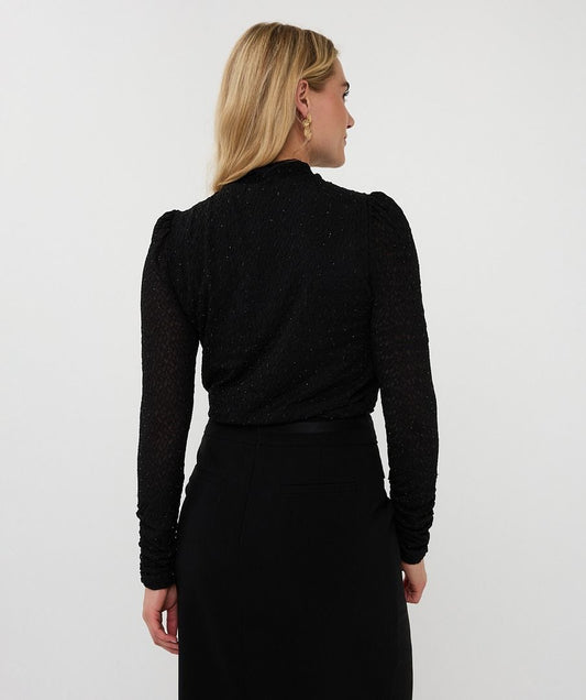 FANCY EMBELLISHED TOP - BLACK