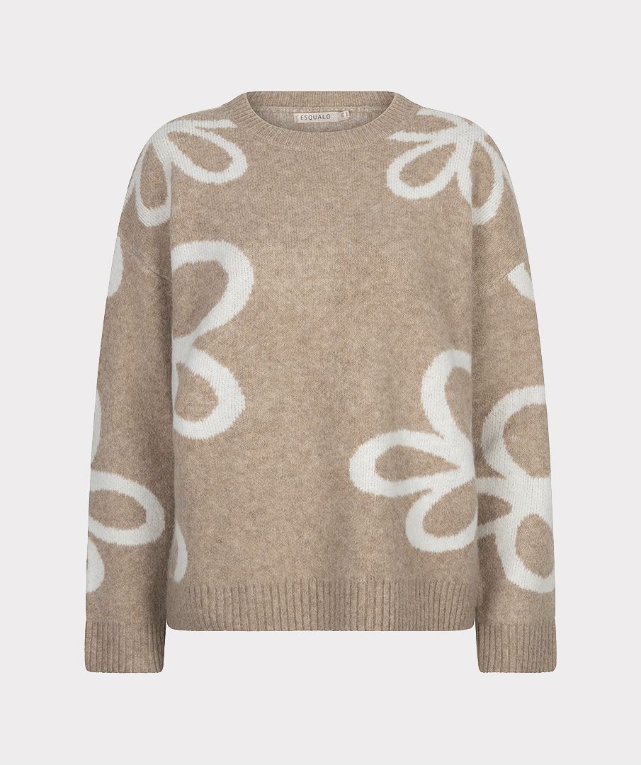 SAND INTARSIA SWEATER MELANGE