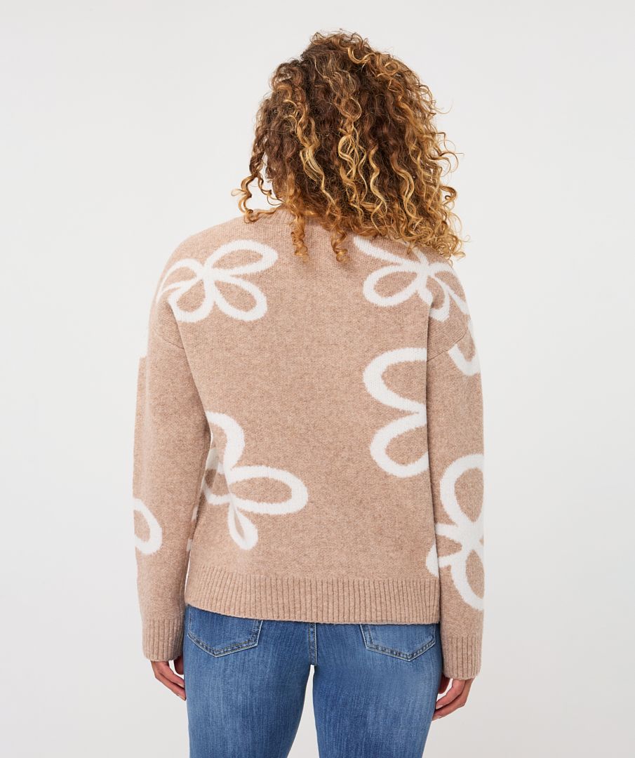 SAND INTARSIA SWEATER MELANGE