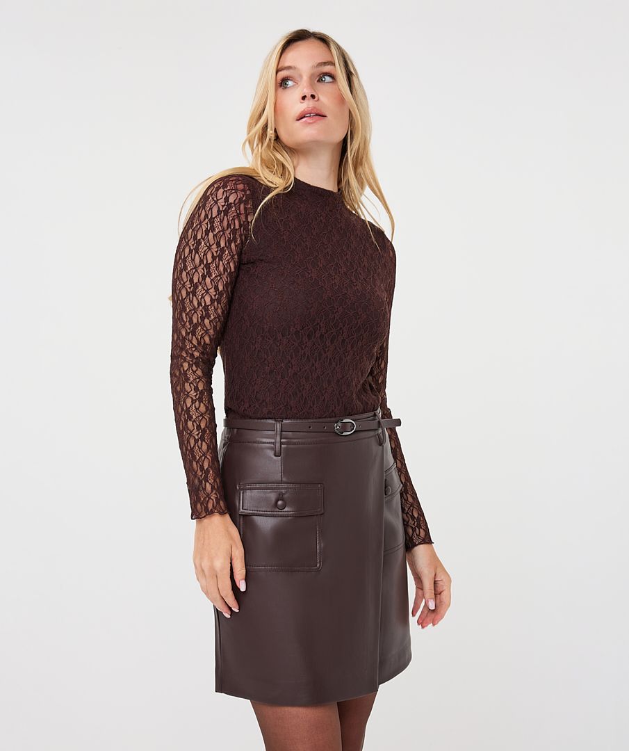 CACAO LACE LONG SLEEVE TOP