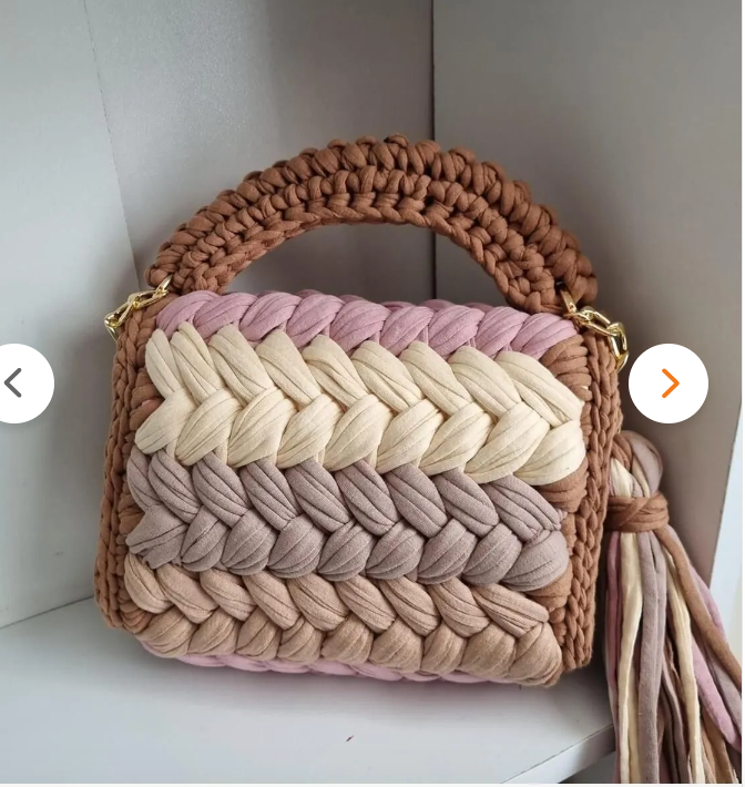 HANDMADE CROCHET BAG - BROWN TONES