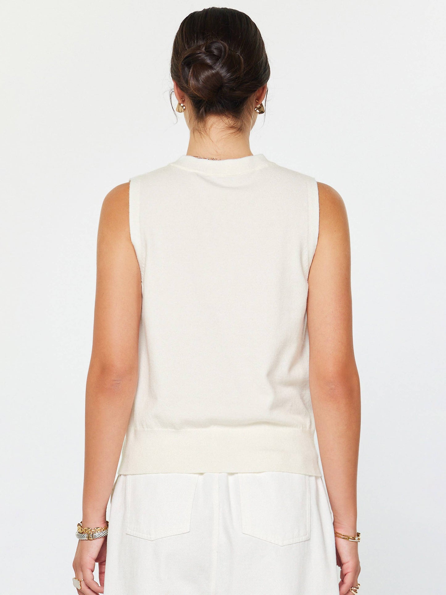 Sleeveless Henley Knit Vest